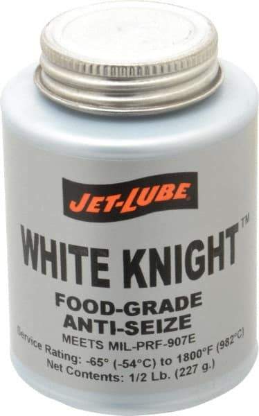 Jet-Lube - 0.5 Lb Can General Purpose Anti-Seize Lubricant - Aluminum, -65 to 1,800°F, White, Food Grade, Water Resistant - Benchmark Tooling