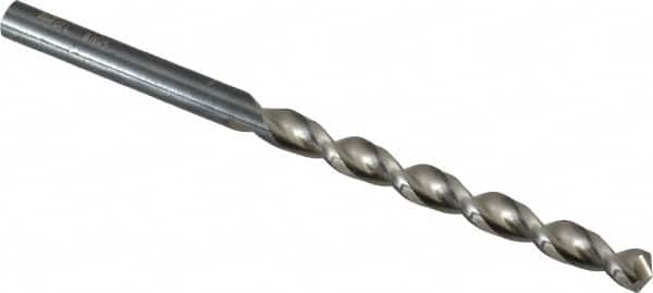 Walter-Titex - #4 130° High Speed Steel Jobber Drill - Oxide Finish, Right Hand Cut, Parabolic Flute, Straight Shank, 3-21/32" OAL, Standard Point - Benchmark Tooling