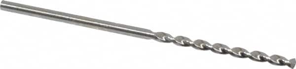 Walter-Titex - #53 130° High Speed Steel Jobber Drill - Bright Finish, Right Hand Cut, Parabolic Flute, Straight Shank, 1-11/16" OAL, Standard Point - Benchmark Tooling