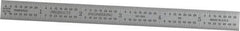 PEC Tools - 6" Long, 1/64, 1/50, 1/32, 1/10" Graduation, Flexible Steel Rule - 3R Graduation Style, 1/2" Wide, Silver, Satin Chrome Finish - Benchmark Tooling