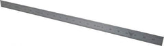 PEC Tools - 24" Long, 1/100, 1/10" and 0.5, 1mm Graduation, Rigid Steel Rule - Decimal/Metric Graduation Style, 1-1/8" Wide, Silver, Satin Chrome Finish - Benchmark Tooling