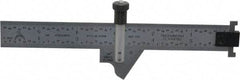 PEC Tools - 6 Inch Long Blade, 59° Bevel Angle, Steel Ruler Drill Point Gage - 1/64 -1/8 Inch Ruler Graduation, Removable Adjustable Ruler Hook, Depth Gage/Caliper, Hook Rule, Layout, Plain Rule and Try Square Function - Benchmark Tooling