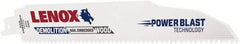 Lenox - 9" Long x 7/8" Thick, Bi-Metal Reciprocating Saw Blade - Straight Profile, 6 TPI, Toothed Edge, Universal Shank - Benchmark Tooling