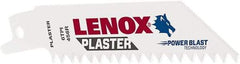 Lenox - 4" Long x 3/4" Thick, Bi-Metal Reciprocating Saw Blade - Tapered Profile, 6 TPI, Toothed Edge, Universal Shank - Benchmark Tooling