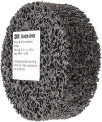 3M - 3" Diam, 1" Face Width, 1/4" Center Hole, Very Coarse Grade, Silicon Carbide Deburring Wheel - Unitized, Hard Density 7 Grade, 14,100 RPM - Benchmark Tooling