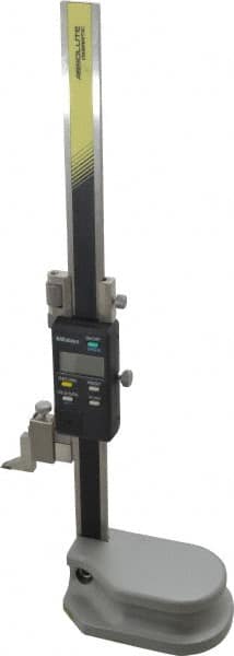 Mitutoyo - 8" Electronic Height Gage - 0.0005" Resolution, Accurate to 0.001", LCD Display, SPC Data Output - Benchmark Tooling