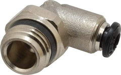 Alpha Technologies - 4mm Outside Diam, 1/4 Universal, Nickel Plated Brass Push-to-Connect Tube Male Swivel Elbow - 250 Max psi, Tube to Universal Thread Connection, Buna O-Ring - Benchmark Tooling