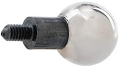 SPI - #4-48, 0.3430" Ball Diam, Chrome Alloy Steel Ball Contact Point - 0.343" Contact Point Length, Use with Dial Indicators - Benchmark Tooling