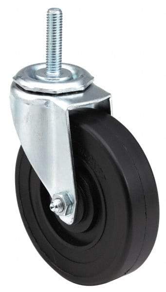 E.R. Wagner - 3" Diam x 1-1/4" Wide x 3-5/8" OAH Stem Mount Swivel Caster - Polyurethane, 210 Lb Capacity, Delrin Bearing, 1/2-13 x 1-1/2" Threaded Stem - Benchmark Tooling