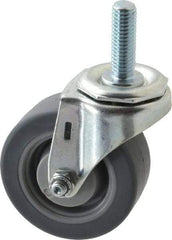 E.R. Wagner - 3" Diam x 1-1/4" Wide x 3-5/8" OAH Stem Mount Swivel Caster - TPR, 125 Lb Capacity, Delrin Bearing, 1/2-13 x 1-1/2" Threaded Stem - Benchmark Tooling