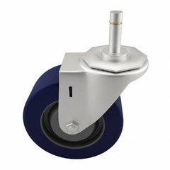 E.R. Wagner - 3" Diam x 1-1/4" Wide x 3-5/8" OAH Stem Mount Swivel Caster - Polyurethane, 210 Lb Capacity, Delrin Bearing, 7/16 x 1-3/8" Friction Stem - Benchmark Tooling