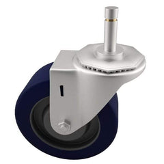 E.R. Wagner - 4" Diam x 1-1/4" Wide x 4-1/2" OAH Stem Mount Swivel Caster - Polyurethane, 275 Lb Capacity, Delrin Bearing, 7/16 x 1-3/8" Friction Stem - Benchmark Tooling