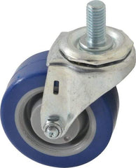 E.R. Wagner - 3" Diam x 1-1/4" Wide x 3-5/8" OAH Stem Mount Swivel Caster - Polyurethane, 210 Lb Capacity, Delrin Bearing, 1/2-13 x 1" Threaded Stem - Benchmark Tooling