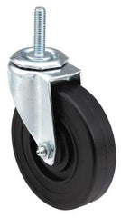 E.R. Wagner - 3" Diam x 1-1/4" Wide x 3-5/8" OAH Stem Mount Swivel Caster - TPR, 125 Lb Capacity, Delrin Bearing, 7/16 x 1-3/8" Friction Stem - Benchmark Tooling