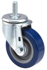 E.R. Wagner - 5" Diam x 1-1/4" Wide x 6-1/8" OAH Stem Mount Swivel Caster - Polyurethane, 300 Lb Capacity, Delrin Bearing, 1/2-13 x 3/4" Threaded Stem - Benchmark Tooling