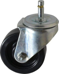 E.R. Wagner - 3-1/2" Diam x 1-1/4" Wide x 4-1/2" OAH Stem Mount Swivel Caster - Polyolefin, 250 Lb Capacity, Delrin Bearing, 7/16 x 1-3/8" Friction Stem - Benchmark Tooling