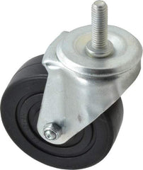 E.R. Wagner - 4" Diam x 1-3/8" Wide x 5" OAH Stem Mount Swivel Caster - Polyolefin, 275 Lb Capacity, Delrin Bearing, 1/2-13 x 1-1/2" Threaded Stem - Benchmark Tooling