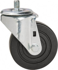 E.R. Wagner - 4" Diam x 1-3/8" Wide x 5" OAH Stem Mount Swivel Caster - Polyolefin, 275 Lb Capacity, Delrin Bearing, 1/2-13 x 3/4" Threaded Stem - Benchmark Tooling