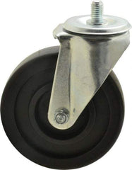 E.R. Wagner - 5" Diam x 1-3/8" Wide x 6-1/8" OAH Stem Mount Swivel Caster - Polyolefin, 300 Lb Capacity, Delrin Bearing, 1/2-13 x 3/4" Threaded Stem - Benchmark Tooling