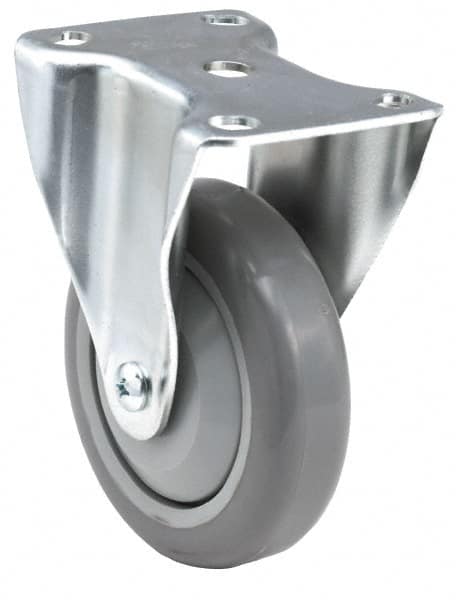 E.R. Wagner - 5" Diam x 1-1/4" Wide x 6-5/16" OAH Top Plate Mount Rigid Caster - Benchmark Tooling