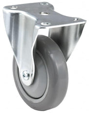 E.R. Wagner - 5" Diam x 1-1/4" Wide x 6-5/16" OAH Top Plate Mount Rigid Caster - Benchmark Tooling