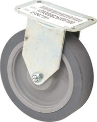 E.R. Wagner - 5" Diam x 1-1/4" Wide x 5-5/8" OAH Top Plate Mount Rigid Caster - TPR, 190 Lb Capacity, Delrin Bearing, 2-3/4 x 3-3/4" Plate - Benchmark Tooling