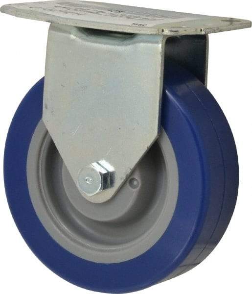 E.R. Wagner - 4" Diam x 1-1/4" Wide x 4-11/16" OAH Top Plate Mount Rigid Caster - Polyurethane, 275 Lb Capacity, Delrin Bearing, 2-3/4 x 3-3/4" Plate - Benchmark Tooling