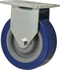 E.R. Wagner - 4" Diam x 1-1/4" Wide x 4-11/16" OAH Top Plate Mount Rigid Caster - Polyurethane, 275 Lb Capacity, Delrin Bearing, 2-3/4 x 3-3/4" Plate - Benchmark Tooling