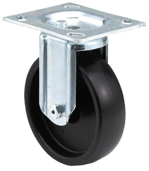 E.R. Wagner - 3" Diam x 1-1/4" Wide x 3-3/4" OAH Top Plate Mount Rigid Caster - Benchmark Tooling