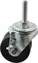 E.R. Wagner - 3" Diam x 13/16" Wide x 3-3/4" OAH Stem Mount Standard Caster - Hard Rubber, 350 Lb Capacity, Delrin Bearing, 1/2-13 x 2-1/2" Leveling Stem - Benchmark Tooling