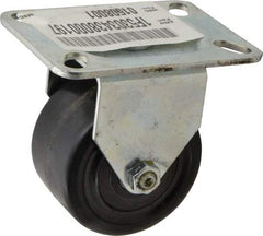 E.R. Wagner - 3" Diam x 1-3/4" Wide x 3-7/8" OAH Top Plate Mount Rigid Caster - Phenolic, 500 Lb Capacity, Roller Bearing, 3-1/8 x 4-1/8" Plate - Benchmark Tooling