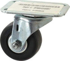 E.R. Wagner - 2-1/2" Diam x 1-1/8" Wide x 3-7/16" OAH Top Plate Mount Swivel Caster - Hard Rubber, 175 Lb Capacity, Sintered Bearing, 2-3/4 x 3-3/4" Plate - Benchmark Tooling