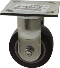 E.R. Wagner - 4" Diam x 2" Wide x 5-5/8" OAH Top Plate Mount Rigid Caster - TPR, 300 Lb Capacity, Roller Bearing, 4 x 4-1/2" Plate - Benchmark Tooling