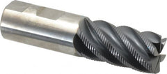 SGS - 1" Diam, Coarse Pitch, 1-3/4" LOC, 6 Flute Solid Carbide 0.06" Corner Radius Roughing End Mill - AlTiN Finish, 4" OAL, 1" Shank Diam, Single End, Centercutting, 40° Helix - Benchmark Tooling