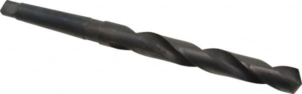 Interstate - 49/64", 2MT 118° Point High Speed Steel Taper Shank Drill Bit - Oxide Finish, 5-1/2" Flute Length, 9-3/8" OAL, Spiral Flute - Benchmark Tooling