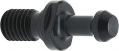 Parlec - BT40 Taper, M16x2 Thread, 75° Angle Radius, Standard Retention Knob - 2.12" OAL, 0.747" Knob Diam, 1.024" from Knob to Flange, 0.276" Coolant Hole, Through Coolant - Exact Industrial Supply