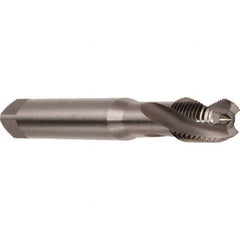Emuge - M4x0.70 Metric 3 Flute 6H Modified Bottoming Spiral Flute Tap - Cobalt, Bright Finish, 45mm OAL, Right Hand Flute, Right Hand Thread, Series Rekord D - Exact Industrial Supply