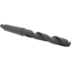 Taper Shank Drill Bit: 1.0938″ Dia, 4MT, 118 °, High Speed Steel Oxide Finish, 12.5″ OAL, Standard Point, Spiral Flute