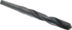 Interstate - 1-29/64", 4MT 118° Point High Speed Steel Taper Shank Drill Bit - Oxide Finish, 9-1/4" Flute Length, 14-7/8" OAL, Spiral Flute - Benchmark Tooling