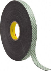 3M - 1" x 36 Yd Acrylic Adhesive Double Sided Tape - 1/16" Thick, Black, Urethane Foam Liner, Continuous Roll, Series 4056 - Benchmark Tooling