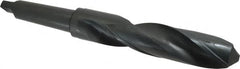 Interstate - 2-11/32", 5MT 118° Point High Speed Steel Taper Shank Drill Bit - Oxide Finish, 10-5/8" Flute Length, 18" OAL, Spiral Flute - Benchmark Tooling