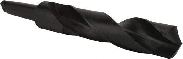 Interstate - 2-7/8", 5MT 118° Point High Speed Steel Taper Shank Drill Bit - Oxide Finish, 10" Flute Length, 17-3/8" OAL, Spiral Flute - Benchmark Tooling