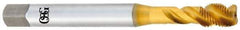 OSG - 1/4-28 UNF 3 Flute 2B Modified Bottoming Spiral Flute Tap - Vanadium High Speed Steel, TiN Finish, 80mm OAL, Right Hand Flute, Right Hand Thread - Benchmark Tooling