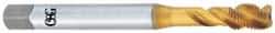 OSG - 9/16-18 UNF 4 Flute 2B Modified Bottoming Spiral Flute Tap - Vanadium High Speed Steel, TiN Finish, 100mm OAL, Right Hand Flute, Right Hand Thread - Benchmark Tooling