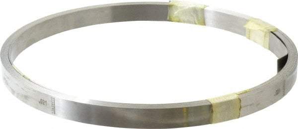 Starrett - 0.021 Inch Thick x 6.10 m Long x 1/2 Inch Wide, Feeler Stock Roll - Tempered Steel - Benchmark Tooling