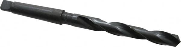 Interstate - 15.5mm, 2MT 118° Point High Speed Steel Taper Shank Drill Bit - Oxide Finish, 120mm Flute Length, 218mm OAL, Spiral Flute - Benchmark Tooling