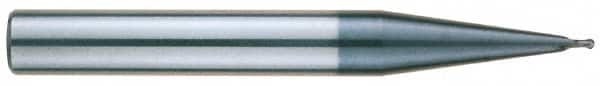 RobbJack - 6mm Diam, 6mm LOC, 2 Flute Solid Carbide Ball End Mill - AlTiN Finish, Single End, 75mm OAL, 6mm Shank Diam, Spiral Flute - Benchmark Tooling