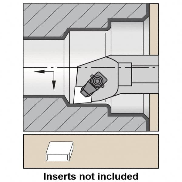 Kennametal - 55mm Min Bore Diam, 300mm OAL, 40mm Shank Diam, S-CCLN Indexable Boring Bar - 300mm Max Bore Depth, CN.N 120708 Insert, Clamp Holding Method - Benchmark Tooling
