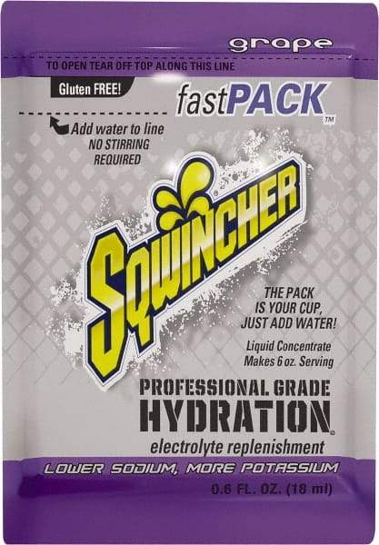 Sqwincher - 0.6 oz Pack Grape Activity Drink - Liquid Concentrate, Yields 6 oz - Benchmark Tooling