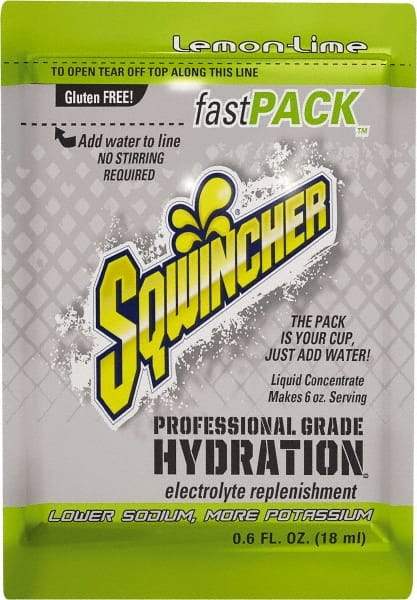 Sqwincher - 0.6 oz Pack Lemon-Lime Activity Drink - Liquid Concentrate, Yields 6 oz - Benchmark Tooling